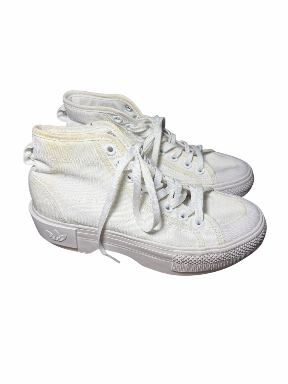 Adidas Nizza Trek Platform High Top Sneakers Canvas Chunky Soles size 7